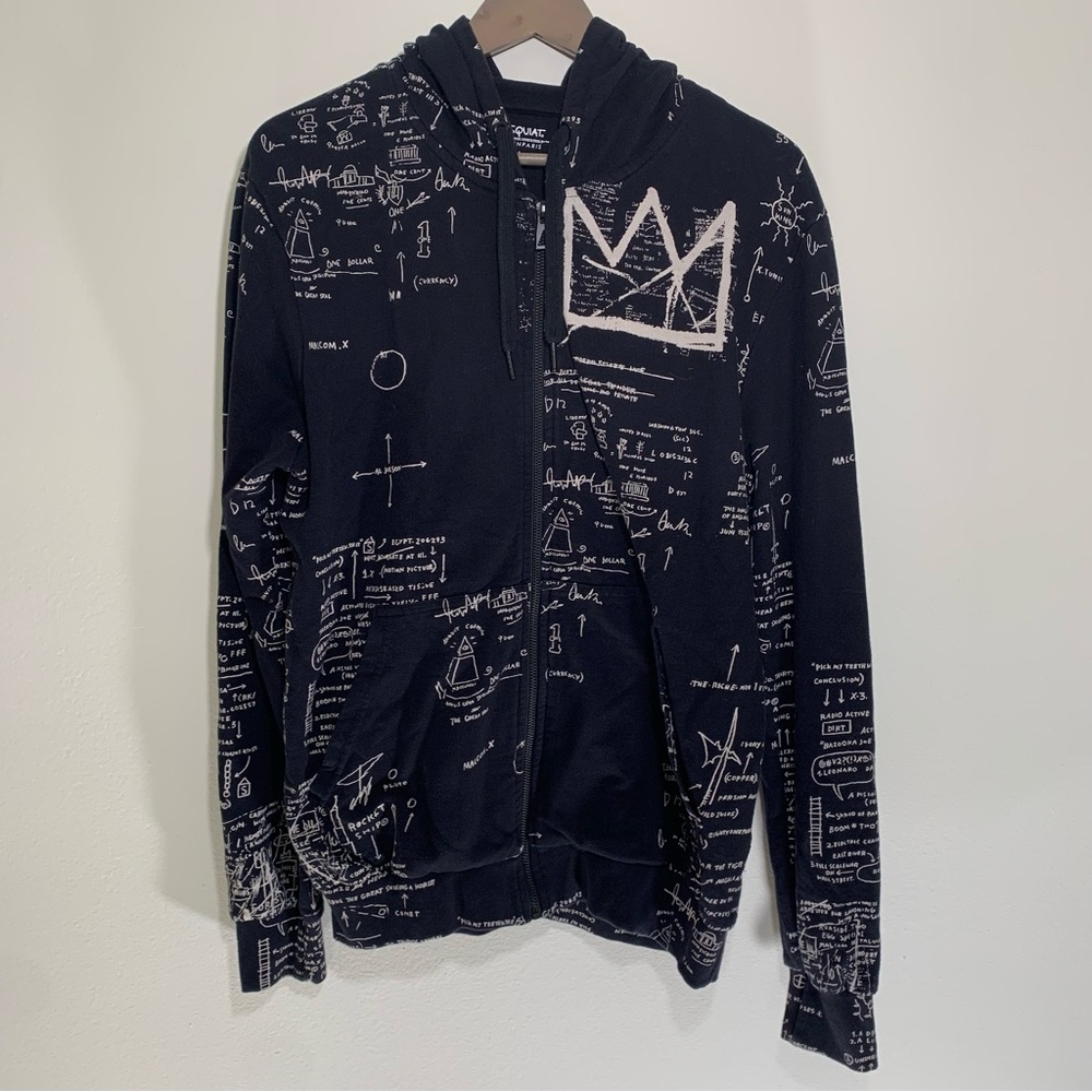 Eleven Paris Basquiat Black Hoodie with White Text